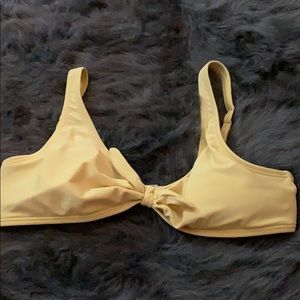 Abercrombie Yellow Scoop Tie Bikini Top